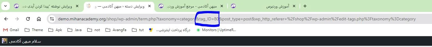 پیدا کردن آیدی دسته ها در وردپرس