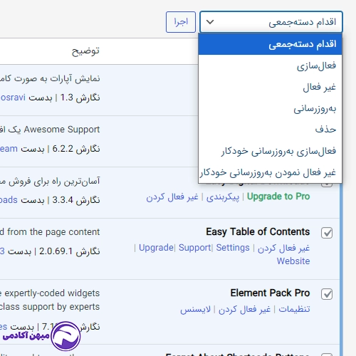 غیرفعال سازی همه افزونه ها با هم در وردپرس