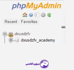 وارد دیتابیس های خود در phpmyadmin شوید