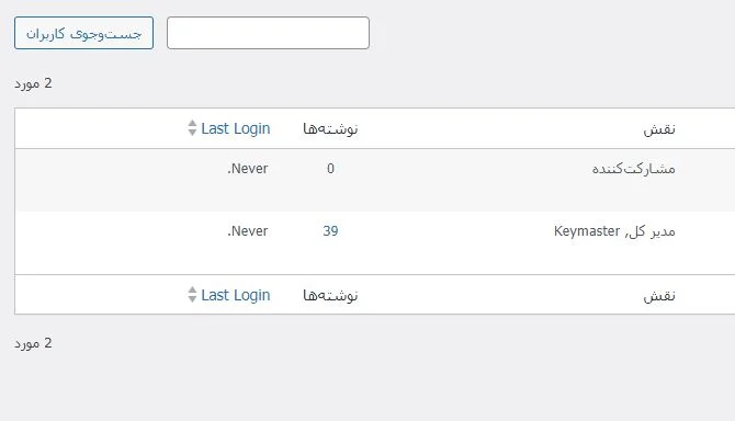 آموزش کار با افزونه wp last login