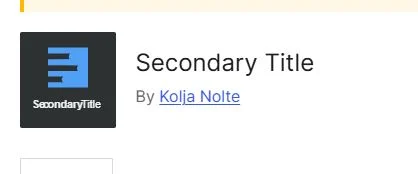 افزونه Secondary Title