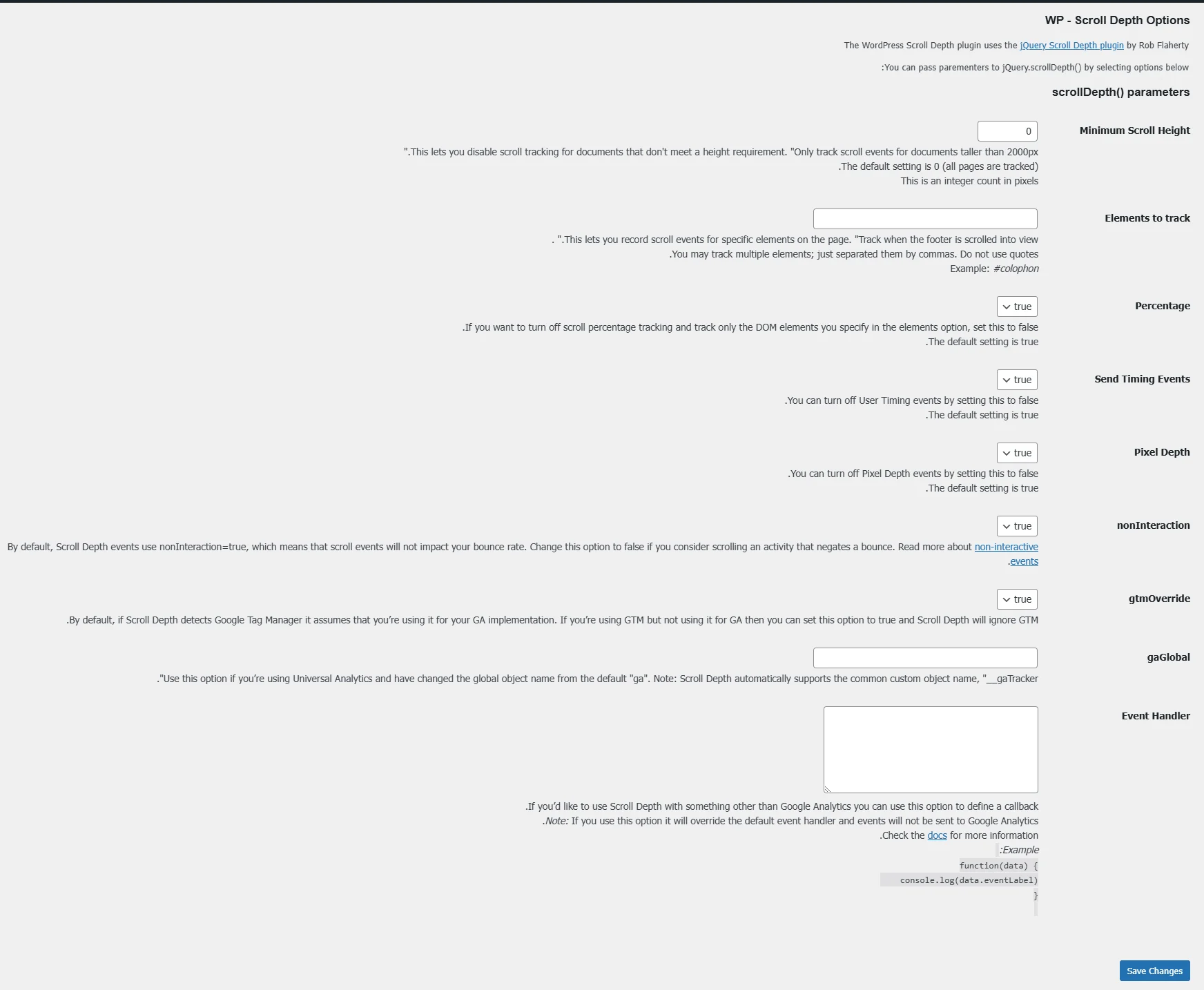 آموزش کار با افزونه WP Scroll Depth