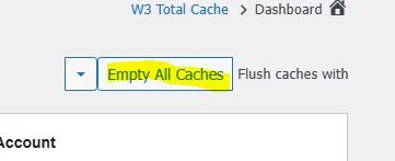 پاک کردن کش سایت در افزونه w3 total caches