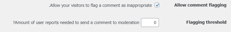 Allow comment flagging
