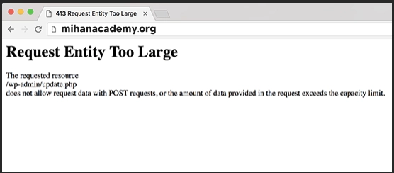 علت بروز خطای 413 در وردپرس چیست