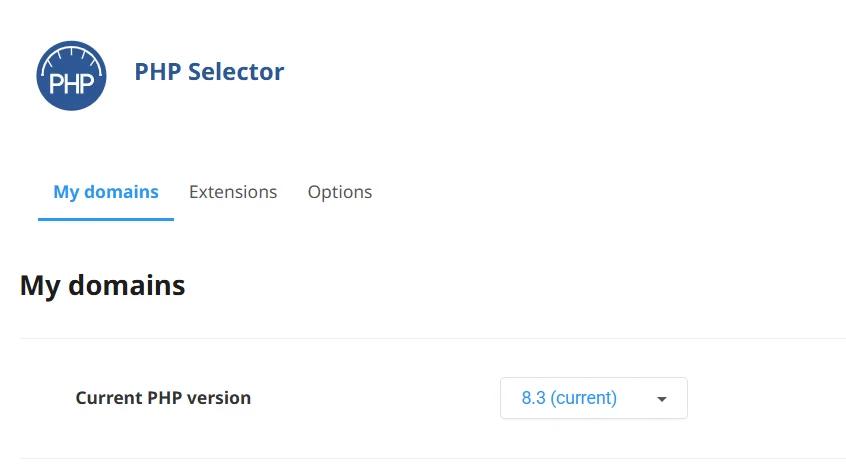 انتخاب نسخه php در هاست